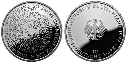 10-dm-brd-50-jahre-grundgesetz-1999-pp